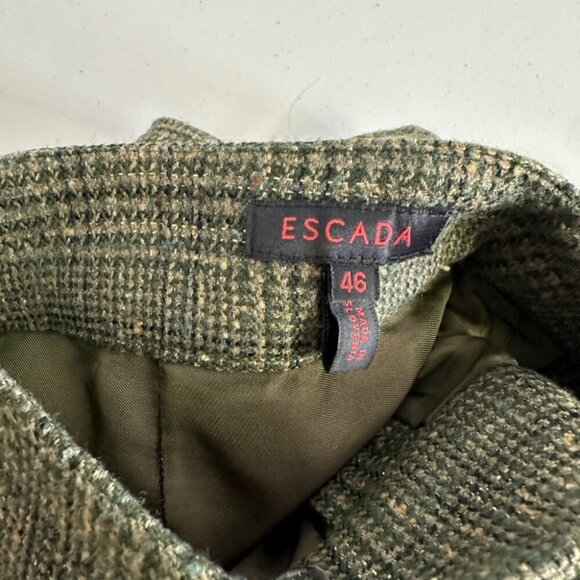 Vintage Escada Wool Blend Check Tweed Trousers in Earthy Tones Size 46 Euro - Picture 12 of 16